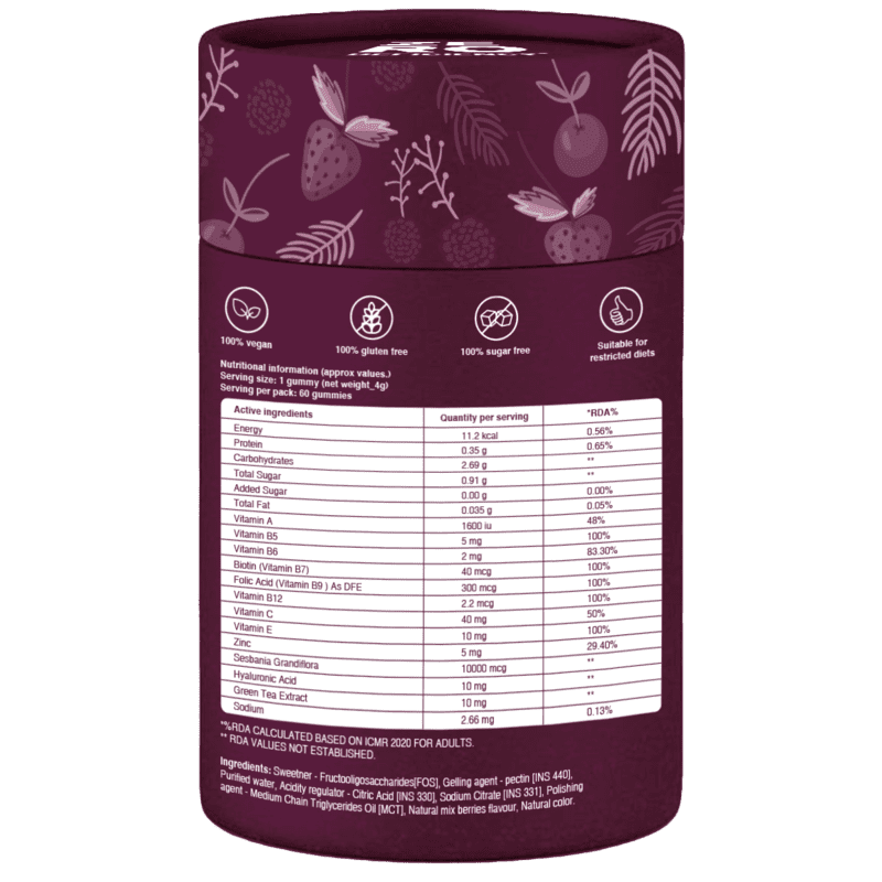 Zerodeficiency Healthy Hair Gummies